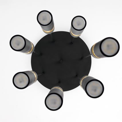 Jupiter 2015 - Luster na sajli ALAS 7xGU10/10W/230V crno/zlatna