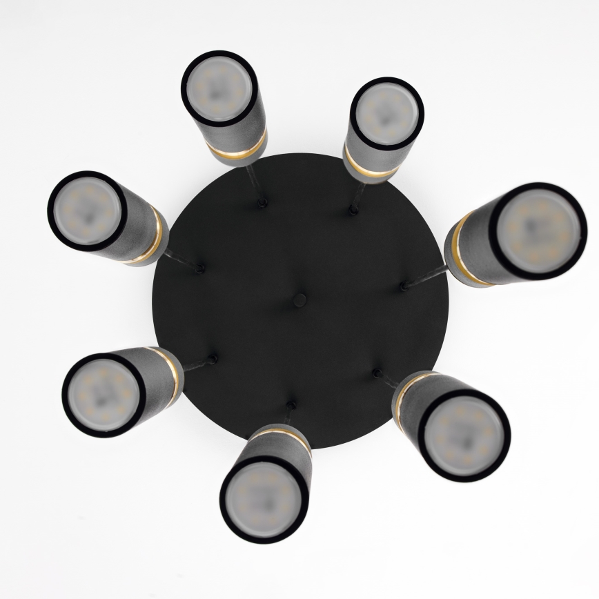 Jupiter 2015 - Luster na sajli ALAS 7xGU10/10W/230V crno/zlatna