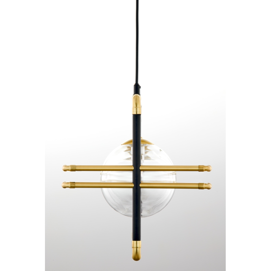 Jupiter 2030 - Luster na sajli FIORI 3xG9/10W/230V crno/zlatna/prozirna