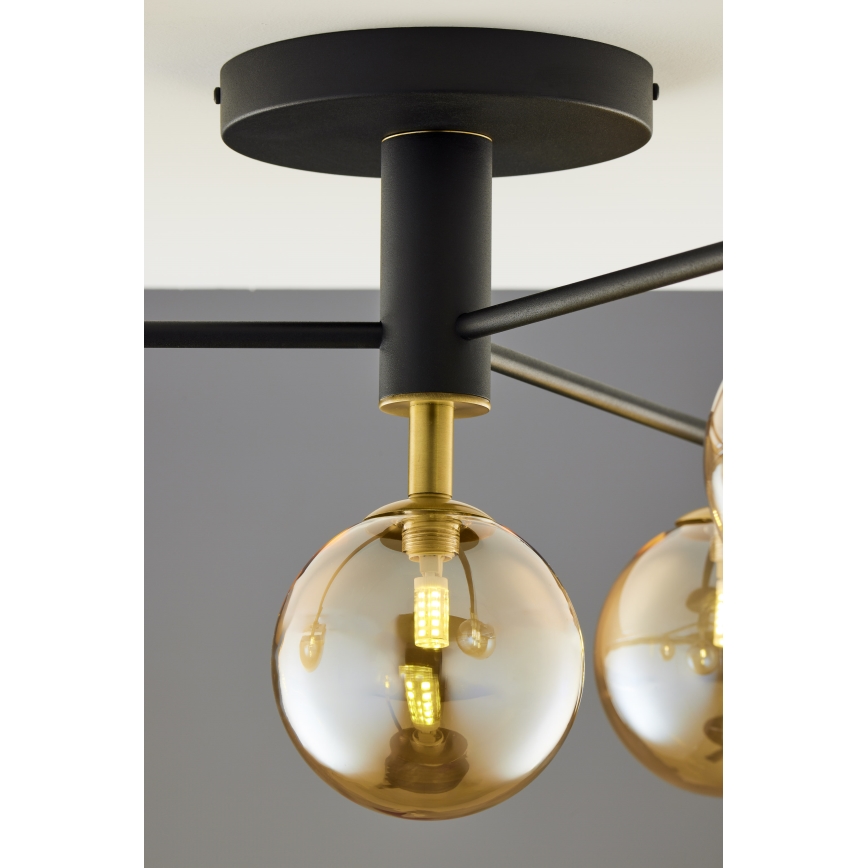 Jupiter 2031 - Nadgradni luster FIGARO 4xG9/10W/230V crno/zlatna/bež