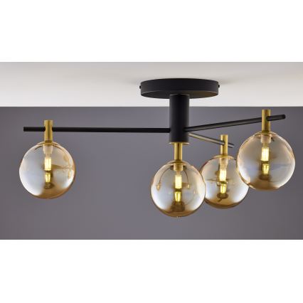 Jupiter 2031 - Nadgradni luster FIGARO 4xG9/10W/230V crno/zlatna/bež