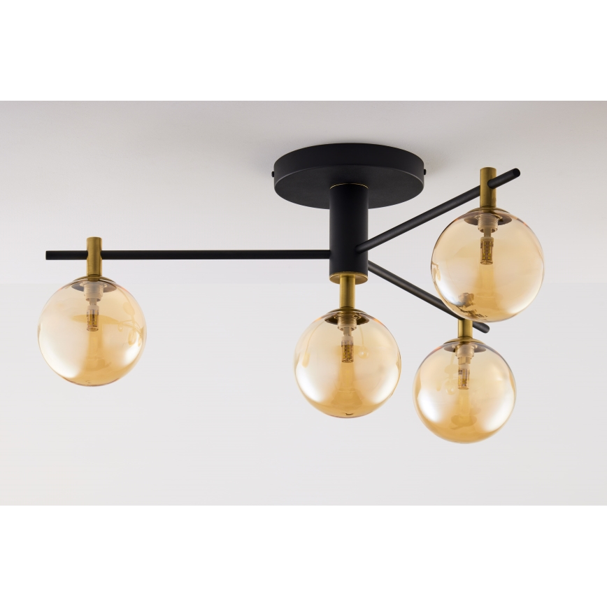 Jupiter 2031 - Nadgradni luster FIGARO 4xG9/10W/230V crno/zlatna/bež