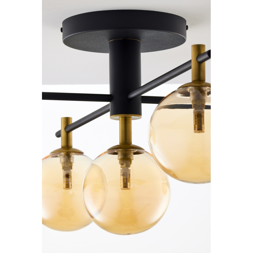 Jupiter 2032 - Nadgradni luster FIGARO 5xG9/10W/230V crno/zlatna/bež