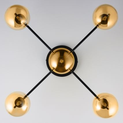 Jupiter 2032 - Nadgradni luster FIGARO 5xG9/10W/230V crno/zlatna/bež
