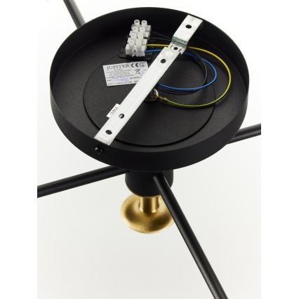 Jupiter 2032 - Nadgradni luster FIGARO 5xG9/10W/230V crno/zlatna/bež
