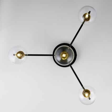 Jupiter 2034 - Nadgradni luster FIGARO 4xG9/10W/230V crno/zlatna/bež/prozirna