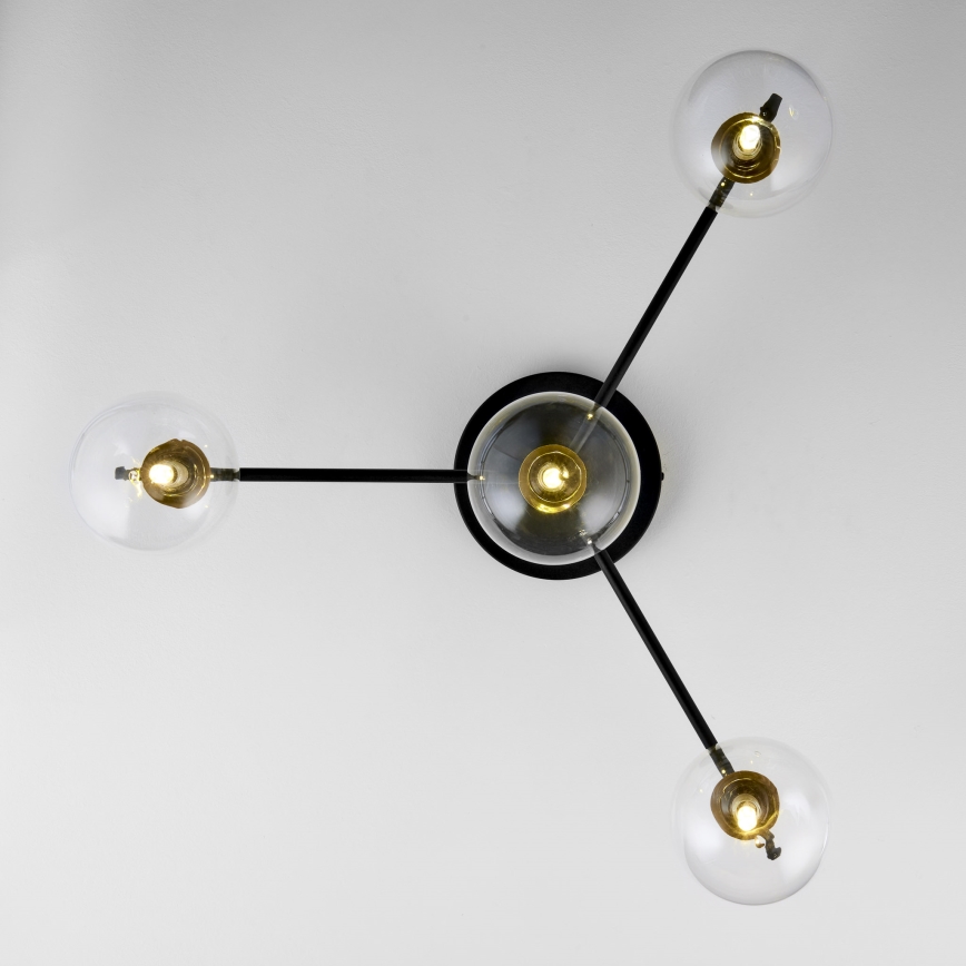 Jupiter 2034 - Nadgradni luster FIGARO 4xG9/10W/230V crno/zlatna/bež/prozirna