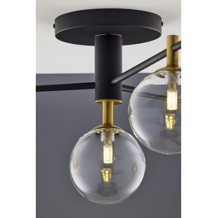 Jupiter 2034 - Nadgradni luster FIGARO 4xG9/10W/230V crno/zlatna/bež/prozirna