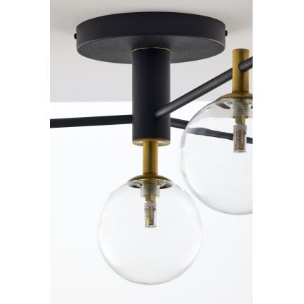 Jupiter 2034 - Nadgradni luster FIGARO 4xG9/10W/230V crno/zlatna/bež/prozirna