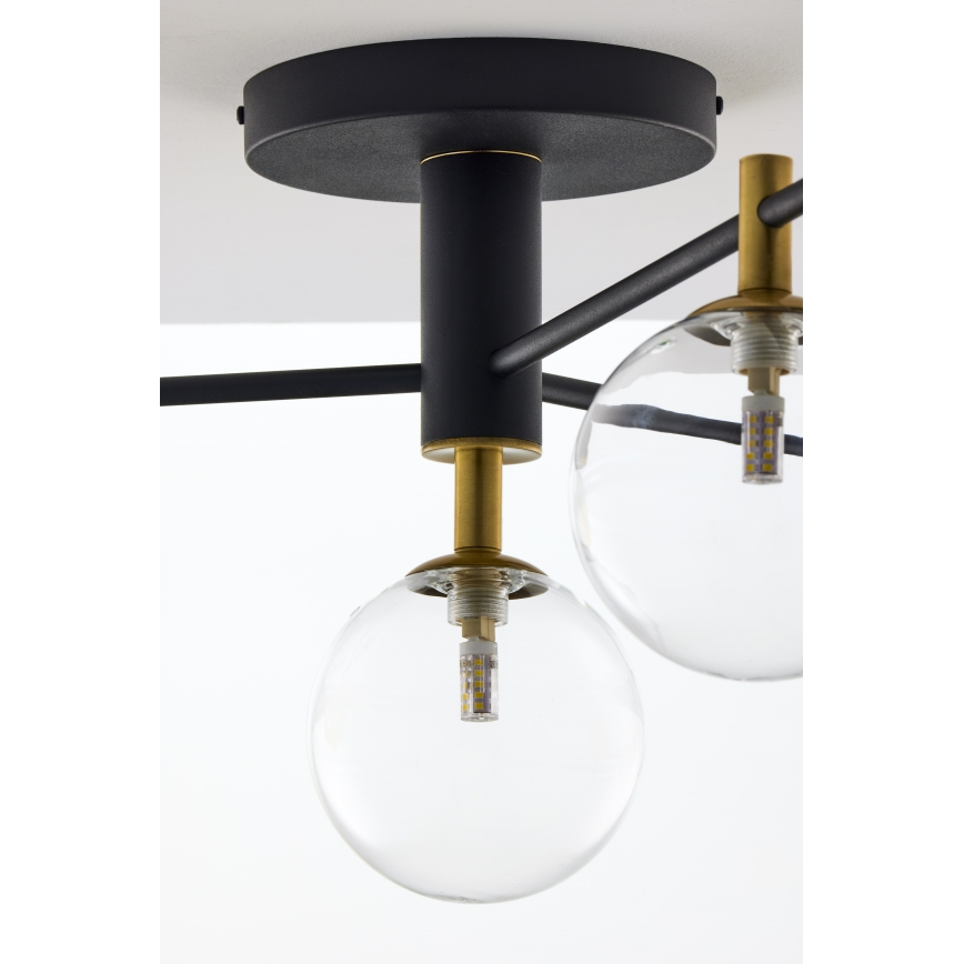 Jupiter 2034 - Nadgradni luster FIGARO 4xG9/10W/230V crno/zlatna/bež/prozirna