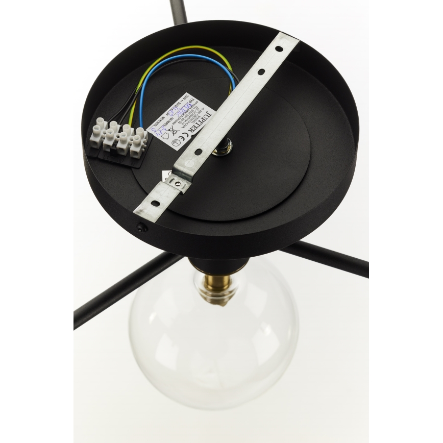 Jupiter 2034 - Nadgradni luster FIGARO 4xG9/10W/230V crno/zlatna/bež/prozirna