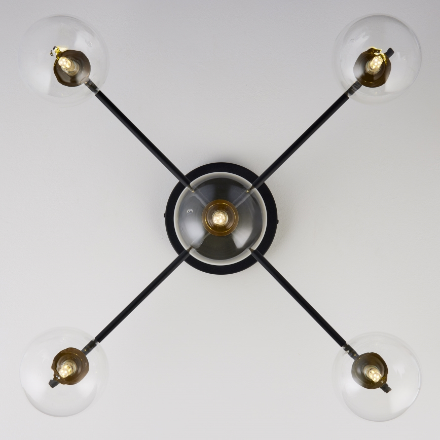 Jupiter 2035 - Nadgradni luster FIGARO 5xG9/10W/230V crno/zlatna/bež/prozirna