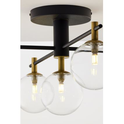 Jupiter 2035 - Nadgradni luster FIGARO 5xG9/10W/230V crno/zlatna/bež/prozirna