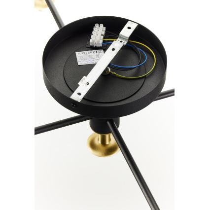 Jupiter 2035 - Nadgradni luster FIGARO 5xG9/10W/230V crno/zlatna/bež/prozirna
