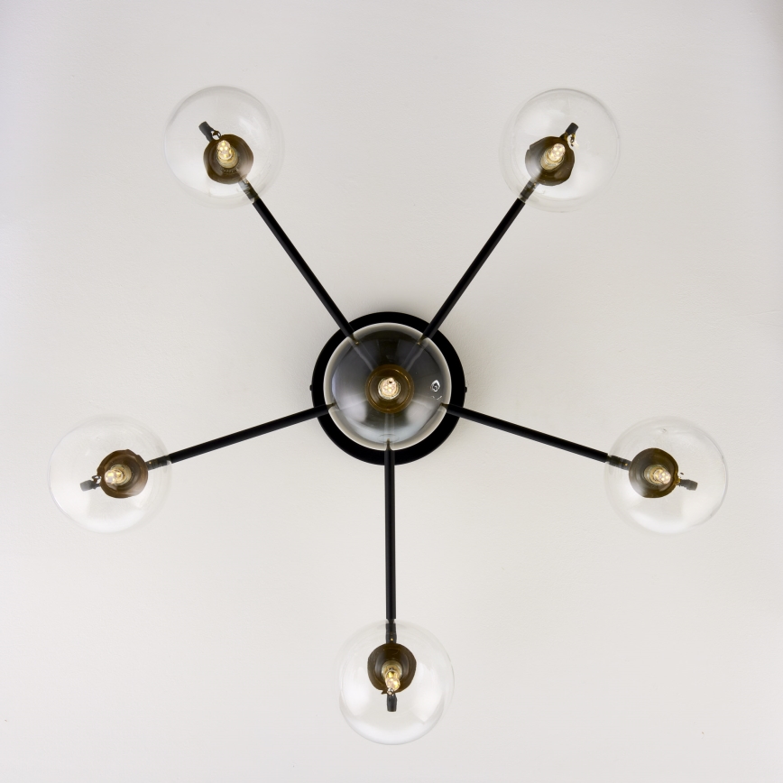 Jupiter 2036 - Nadgradni luster FIGARO 6xG9/10W/230V crno/zlatna/bež/prozirna