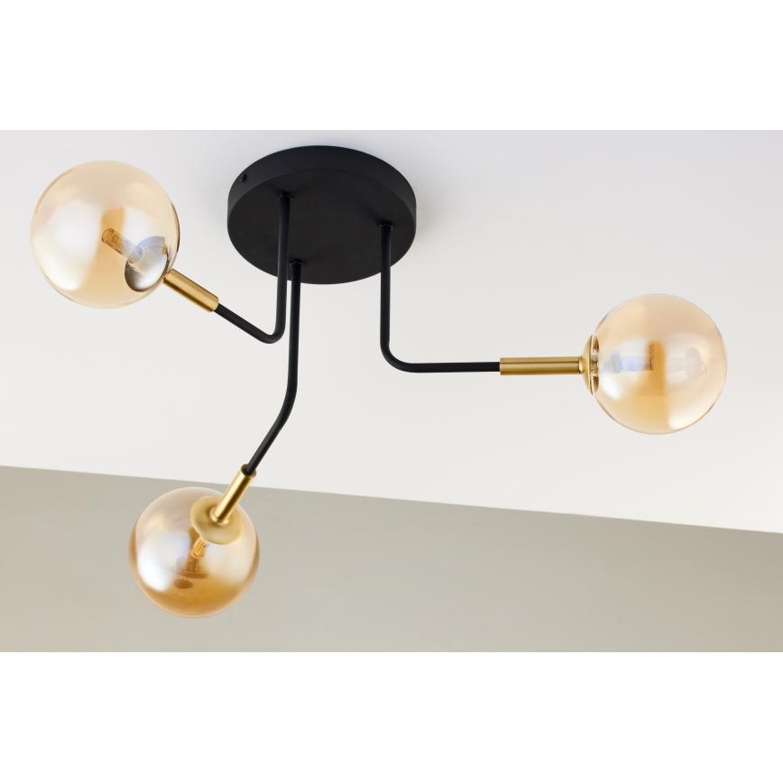 Jupiter 2037 - Viseći luster BURANO 3xG9/10W/230V crno/zlatna/bež