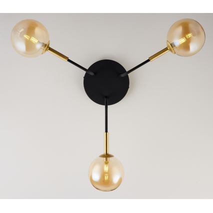 Jupiter 2037 - Viseći luster BURANO 3xG9/10W/230V crno/zlatna/bež