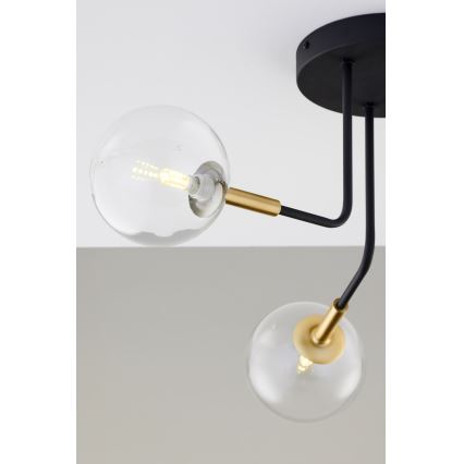 Jupiter 2039 - Viseći luster BURANO 3xG9/10W/230V crno/zlatna/prozirna