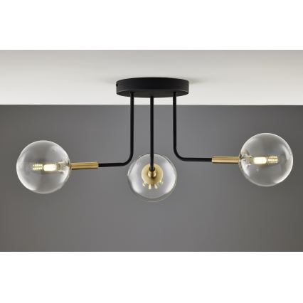 Jupiter 2039 - Viseći luster BURANO 3xG9/10W/230V crno/zlatna/prozirna