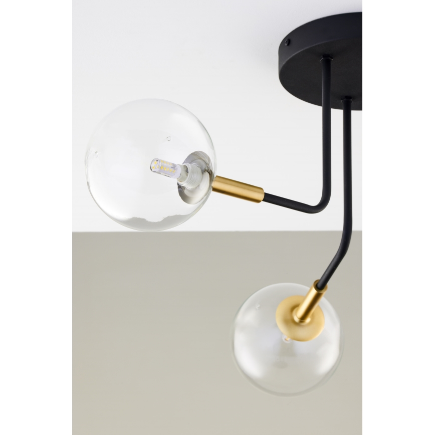 Jupiter 2039 - Viseći luster BURANO 3xG9/10W/230V crno/zlatna/prozirna