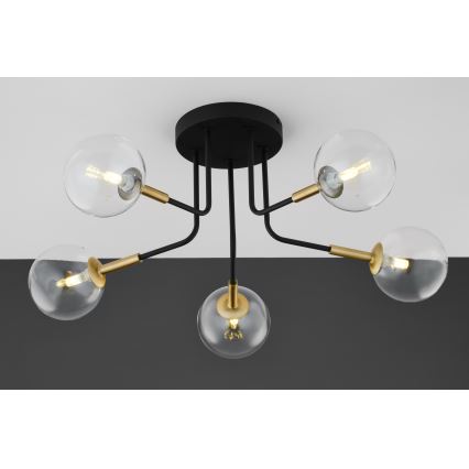 Jupiter 2040 - Viseći luster BURANO 5xG9/10W/230V crno/zlatna/prozirna