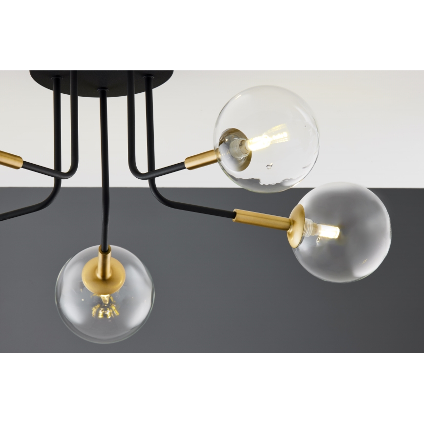 Jupiter 2040 - Viseći luster BURANO 5xG9/10W/230V crno/zlatna/prozirna
