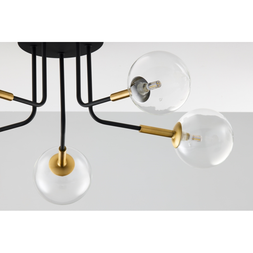 Jupiter 2040 - Viseći luster BURANO 5xG9/10W/230V crno/zlatna/prozirna
