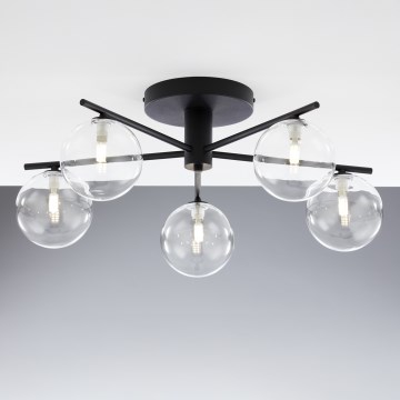 Jupiter 2046 - Plafonski luster PRATO 5xG9/10W/230V crna/prozirna