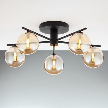 Jupiter 2047 - Plafonski luster PRATO 5xG9/10W/230V crna/bež
