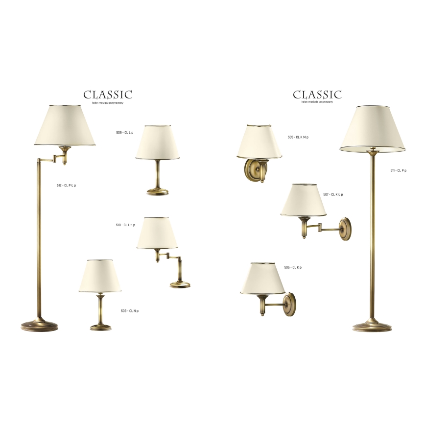 Jupiter 509 CL L p - Stona lampa CLASSIC E27/60W/230V