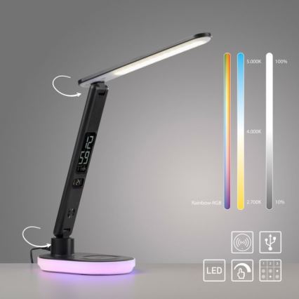 JUST LIGHT. 11018-18 - LED RGBW LED Prigušiva stona lampa na dodir sa bežičnim punjenjem TINA LED/4W/230V