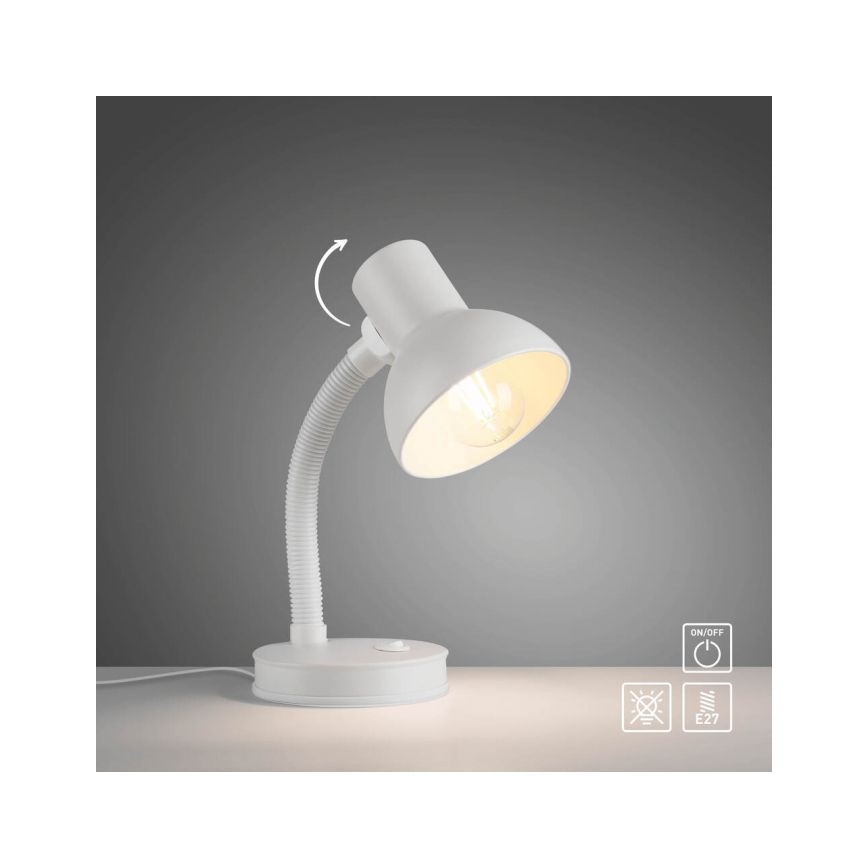 JUST LIGHT. 11080-16 - Fleksibilna stona lampa FLEXI 1xE27/25W/230V bela