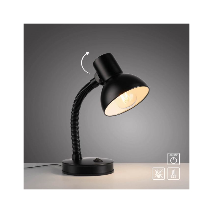 JUST LIGHT. 11080-18 - Fleksibilna stona lampa FLEXI 1xE27/25W/230V crna