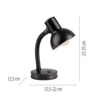 JUST LIGHT. 11080-18 - Fleksibilna stona lampa FLEXI 1xE27/25W/230V crna
