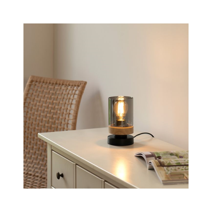 JUST LIGHT. 11310-18 - Stona lampa PASQUAL 1xE27/40W/230V crno/fikus elastika