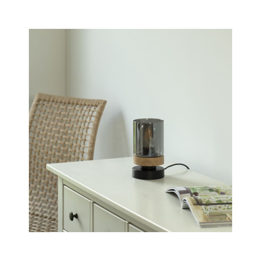JUST LIGHT. 11310-18 - Stona lampa PASQUAL 1xE27/40W/230V crno/fikus elastika