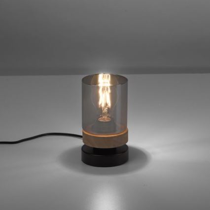 JUST LIGHT. 11310-18 - Stona lampa PASQUAL 1xE27/40W/230V crno/fikus elastika