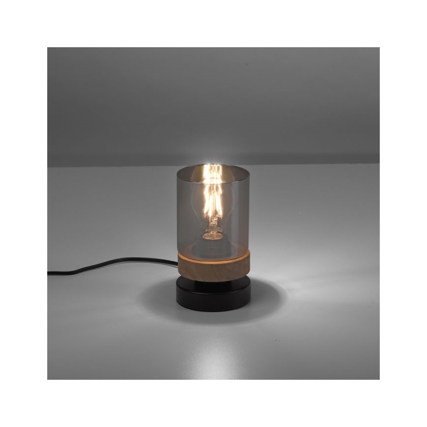 JUST LIGHT. 11310-18 - Stona lampa PASQUAL 1xE27/40W/230V crno/fikus elastika