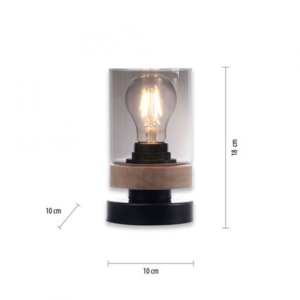 JUST LIGHT. 11310-18 - Stona lampa PASQUAL 1xE27/40W/230V crno/fikus elastika