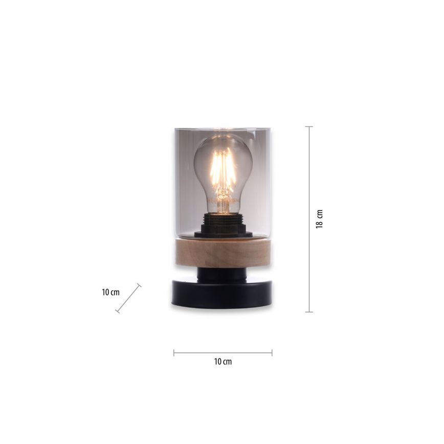JUST LIGHT. 11310-18 - Stona lampa PASQUAL 1xE27/40W/230V crno/fikus elastika