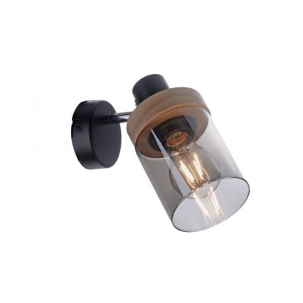 JUST LIGHT. 11311-18 - Zidna reflektorska lampa PASQUAL 1xE27/40W/230V crno/fikus elastika