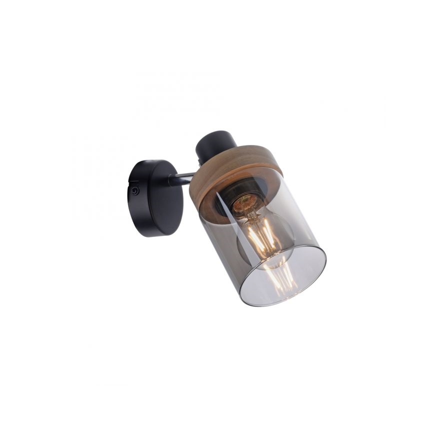 JUST LIGHT. 11311-18 - Zidna reflektorska lampa PASQUAL 1xE27/40W/230V crno/fikus elastika