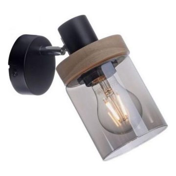 JUST LIGHT. 11311-18 - Zidna reflektorska lampa PASQUAL 1xE27/40W/230V crno/fikus elastika