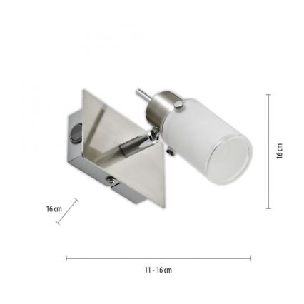 JUST LIGHT. 11931-55 - LED Zidna reflektorska lampa MAX 1xGU10/4W/230V mat krom