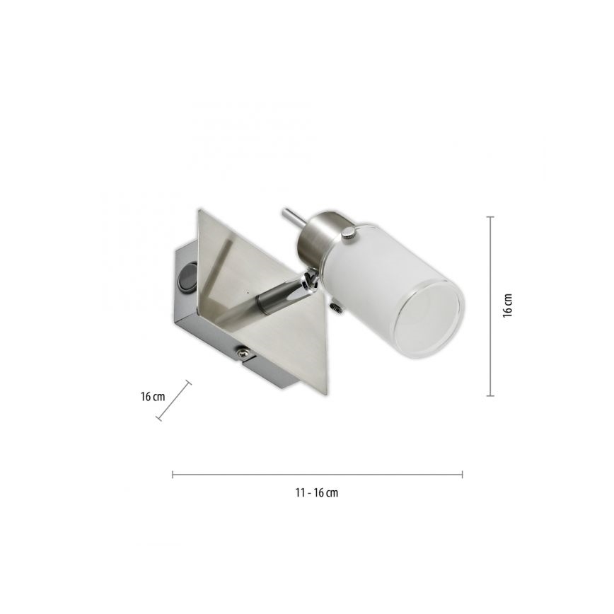 JUST LIGHT. 11931-55 - LED Zidna reflektorska lampa MAX 1xGU10/4W/230V mat krom