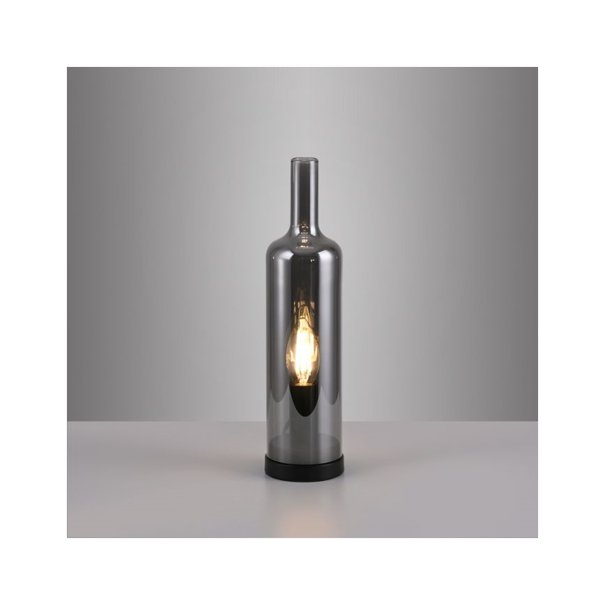 JUST LIGHT. 14006-25 - Stona lampa BOTTLE 1xE14/25W/230V crna/zadimljena