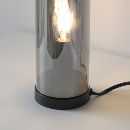 JUST LIGHT. 14006-25 - Stona lampa BOTTLE 1xE14/25W/230V crna/zadimljena