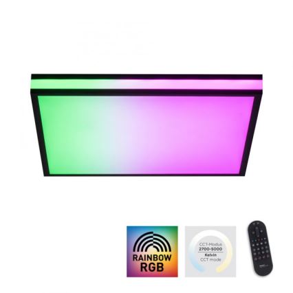 JUST LIGHT. 14110-18 - LED RGBW Prigušiva plafonjera MARIO BLACK LED/19,5W/230V 2700-5000K + Daljinski upravljač