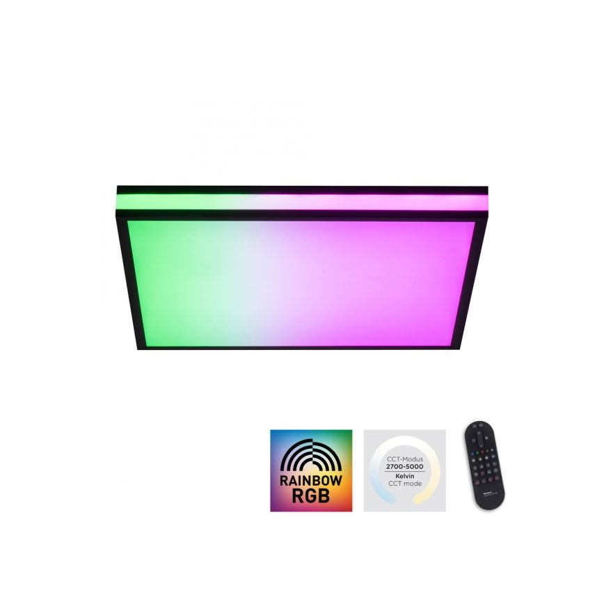 JUST LIGHT. 14110-18 - LED RGBW Prigušiva plafonjera MARIO BLACK LED/19,5W/230V 2700-5000K + Daljinski upravljač
