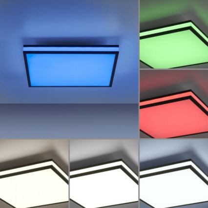 JUST LIGHT. 14110-18 - LED RGBW Prigušiva plafonjera MARIO BLACK LED/19,5W/230V 2700-5000K + Daljinski upravljač